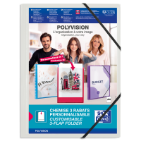 Elastikmappe Polyvision A4 PP uigennemsigtig hvid Elastikmappe Polyvision A4 PP uigennemsigtig hvid