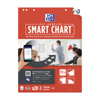 Oxford Smart Charts Sticky flipover papir 60x80cm, top-limet, ulinjeret, 20 ark, SCRIBZEE® kompatibe Oxford Smart Charts Sticky flipover papir 60x80cm, top-limet, ulinjeret, 20 ark, SCRIBZEE® kompatibel