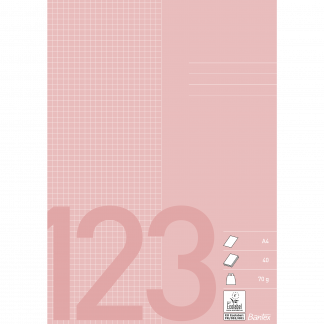 Bantex Skoleh&aelig;fte A4 Kvadreret 5X5, Gammel Rosa Bantex Skoleh&aelig;fte A4 Kvadreret 5X5, Gammel Rosa