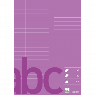 Bantex Skoleh&aelig;fte A5 22 Linjer P&aring; 2. Side, Lilla Bantex Skoleh&aelig;fte A5 22 Linjer P&aring; 2. Side, Lilla