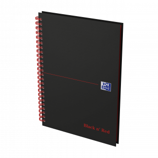 Oxford Black n' Red A5 Notesbog, Dobbeltspiral, 5mm kvardreret, h&aring;rdt cover, 140 sider, sort, SCRIBZ Oxford Black n' Red A5 Notesbog, Dobbeltspiral, 5mm kvardreret, h&aring;rdt cover, 140 sider, sort, SCRIBZEE Kompatibel