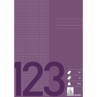 Bantex Skoleh&aelig;fte A4 64S 70G 5X5, M&oslash;rk Lilla Bantex Skoleh&aelig;fte A4 64S 70G 5X5, M&oslash;rk Lilla