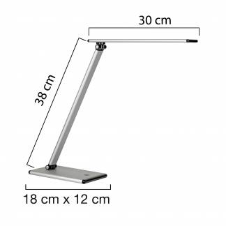 Unilux Terra LED-lampe i sølv/sort Unilux Terra LED-lampe i sølv/sort