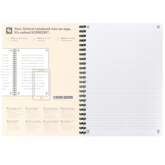 OXFORD Signature A5 Notesbog Fleksibelt omslag Dobbeltspiral 5 mm kvadreret 160 sider Sort SCRIBZEE- OXFORD Signature A5 Notesbog Fleksibelt omslag Dobbeltspiral 5 mm kvadreret 160 sider Sort SCRIBZEE-kompatibel