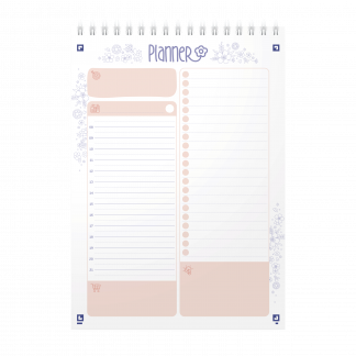 OXFORD planner og notesblok A5, linjeret, 140 sider, dobbeltspiral, kartonomslag, blomstermønster OXFORD planner og notesblok A5, linjeret, 140 sider, dobbeltspiral, kartonomslag, blomstermønster