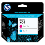 HP 761 magenta & cyan designjet printhead