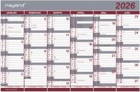 Kontorkalender Dobbelt halv&aring;rskalender 2026