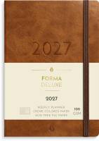 A6 Forma Deluxe ugekalender tv&aelig;rf. brun kunstskind 2027