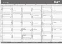 Basic kontorkalender m/whiteboard-funktion A2 2027