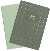 Notebook Green & Pattern 2 pack