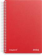 Spiralkalender r&oslash;d PP 11,7x17,1cm 1 dage/side 2024 2100 40 