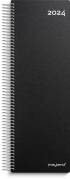 Spiralnoteringskalender sort 10x32cm 1 dag/side 2024 2250 00