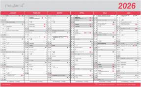 Kontorkalender Stor m/flagdage 2026