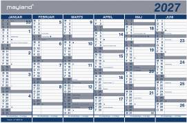Kontorkalender Dobbelt halv&aring;rskalender 2027