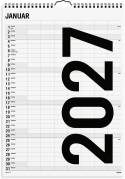 Familiekalender Black and white 7 kol. 2027