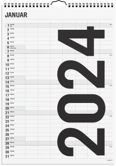 Familiekalender Black and white 7 kolonner 2024 0665 60 