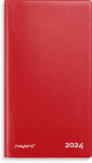 Index Planner m/tlf. register r&oslash;d 8,8x16,6cm vinyl 2024 0900 10