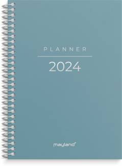 Ugekalender A6 blomme 10,5x14,8cm tv&aelig;rformat 2024 2012 10