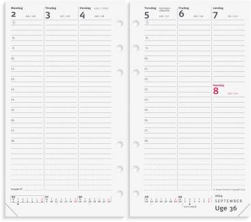 Ugekalender System PP Refill 9,5x16,8cm h&oslash;jformat 2024 2750 00 