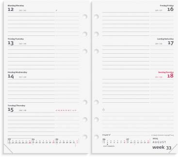 Ugekalender System PP Refill 9,5x16,8cm tv&aelig;rformat 2024 2765 00 