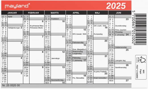 Mini kalender 2025