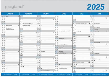 Kontorkalender Klassisk A4 2025