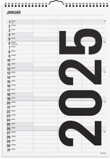 Familiekalender Black and white 3 kol. 2025