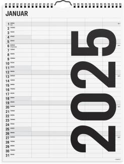 Familiekalender Black and white 5 kol. 2025