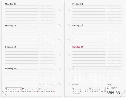 System Mini ugekalender tværformat REFILL 2025