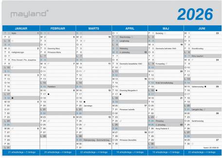 Kontorkalender Klassisk A4 2026