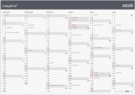 K&aelig;mpekalender Moderne 2x6 mdr. papir r&oslash;r 2026