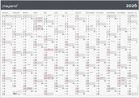 K&aelig;mpekalender Moderne 1x13 mdr. 2026 papir r&oslash;r 26064300