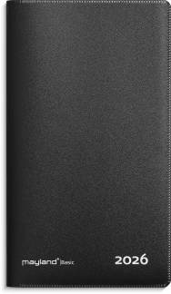 Basic m&aring;nedskalender sort PP-plast 2026