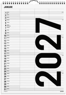 Familiekalender Black and white 3 kol. 2027