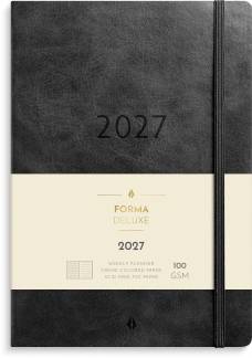 A5 Forma Deluxe ugekalender tv&aelig;rf. sort kunstskind 2027