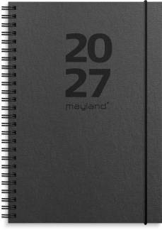 A5 International ugekalender tv&aelig;rf. sort genbrugskarton 2027