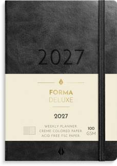 A6 Forma Deluxe ugekalender tv&aelig;rf. sort kunstskind 2027