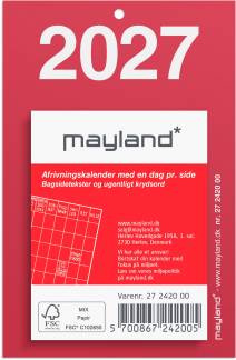 Lille afrivningskalender m/bagsidetekst 2027
