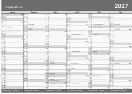 Basic kontorkalender A4 2027