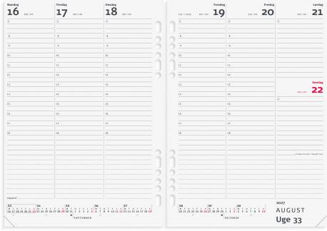 System A5 ugekalender h&oslash;jformat REFILL 2027