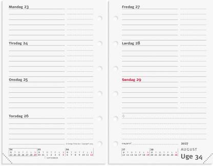 System Mini ugekalender tv&aelig;rformat REFILL 2027