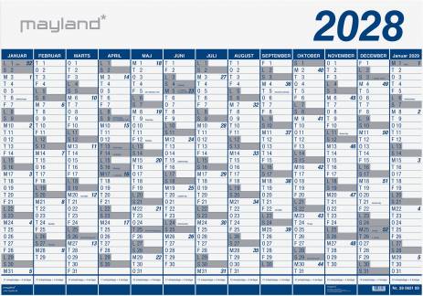 K&aelig;mpekalender 1x13 mdr. PP-plast r&oslash;r 2028