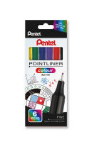 Pentel S40-6 POINTLINER COLOUR Fineliner 0,4mm Ass. sæt