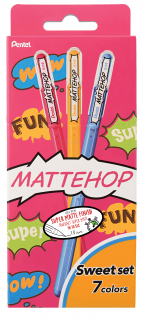 Pentel K110-V7STB MATTEHOP Gelroller 1mm "SWEET" Sæt