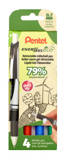 Pentel BL77E-4 EnerGel eco Roller 0,7mm Sæt
