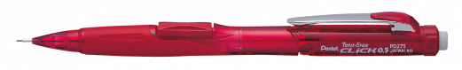Pentel PD275T-B Twist-Erase CLICK Stiftblyant 0,5mm Rød