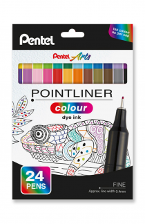 Pentel S40-24 POINTLINER COLOUR Fineliner 0,4mm Ass. sæt