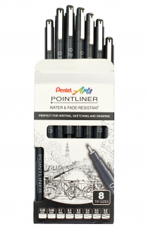 Pentel YS20P-8 POINTLINER Fineliner Sæt