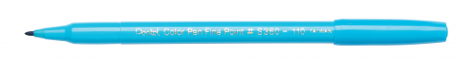 Pentel S360-110 Color Pen Fiberpen 1mm Lyseblå