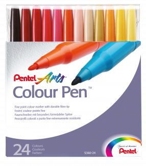 Pentel S360-24* Color Pen Fiberpen 1mm Sæt